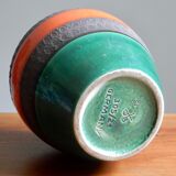 German ceramic orange vase from the 60s