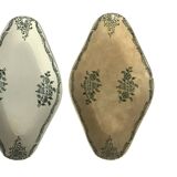 Two earthenware dishes from Sarreguemines Saint Amand - Terre de Fer - Floral decoration
