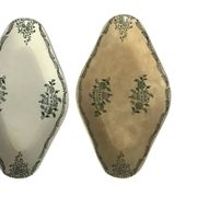Two earthenware dishes from Sarreguemines Saint Amand - Terre de Fer - Floral decoration
