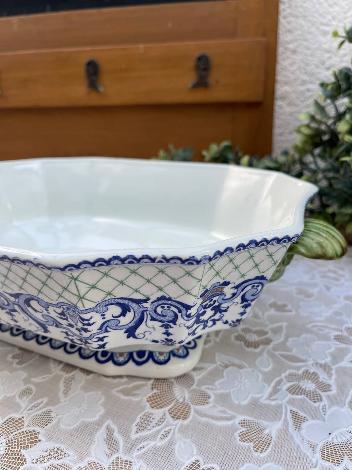 Gien France Soup Tureen with Frame 1960s