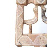 Moroccan candle holder in stone decorated with birds, 70s