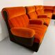 Canapé d angle vintage modulable orange design années 70 pop 