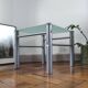 Side table / Vintage end table in frosted glass and metal – An