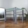 Side table / Vintage end table in frosted glass and metal – An