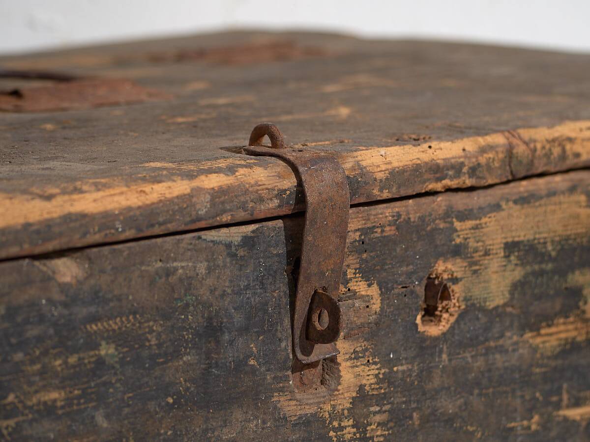 Old cobalt blue ammunition chest (c.1900) #64