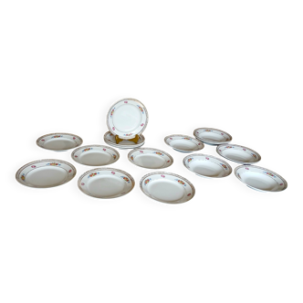 Ensemble de 11 Assiettes Plates et 8 Creuses en Faïence Céranord St amand