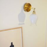 Wall light - White opal and brass