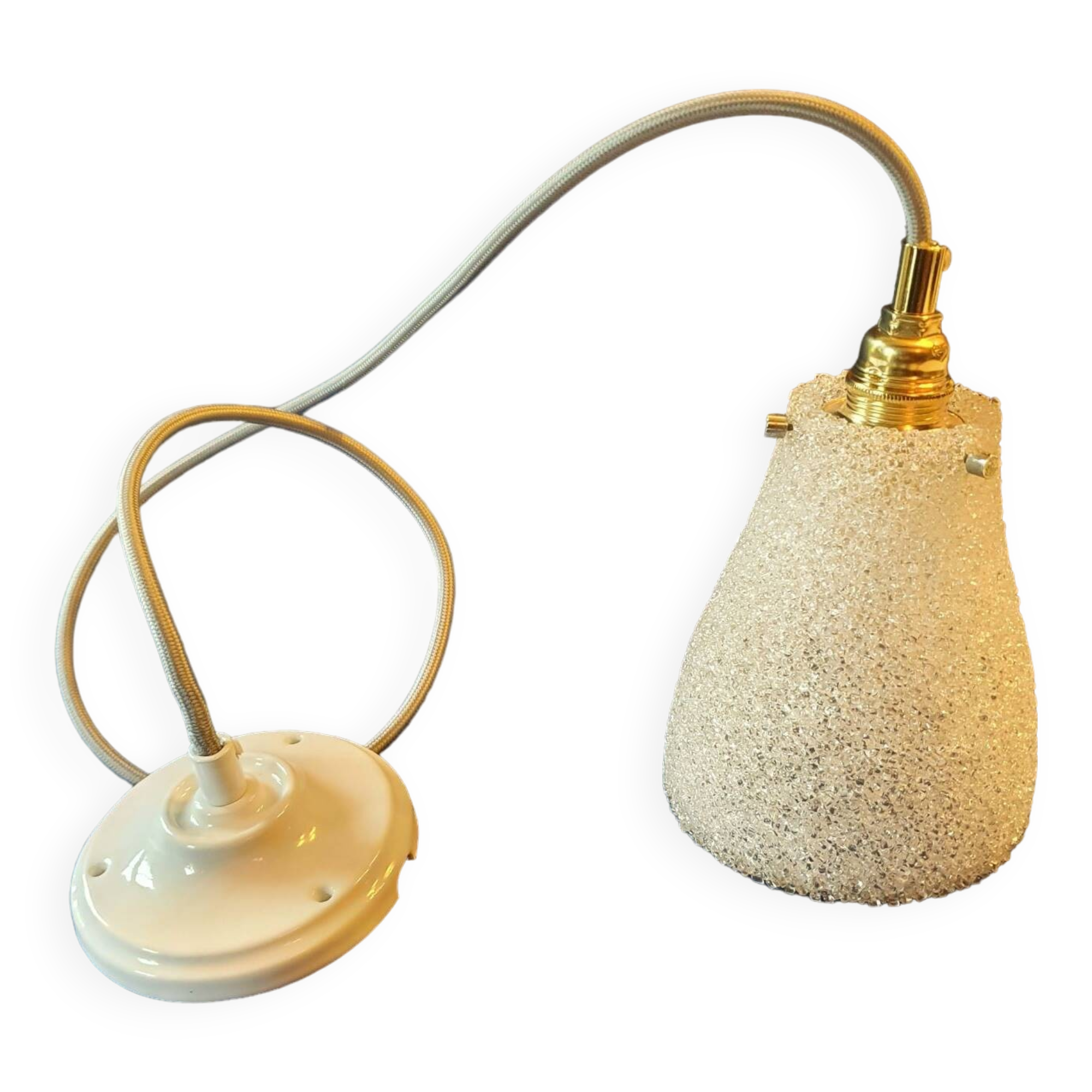 Scandinavian Perspex pendant light from the 70s, vintage France - newly electrified