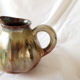 Pitcher, pot in metallic flamed stoneware