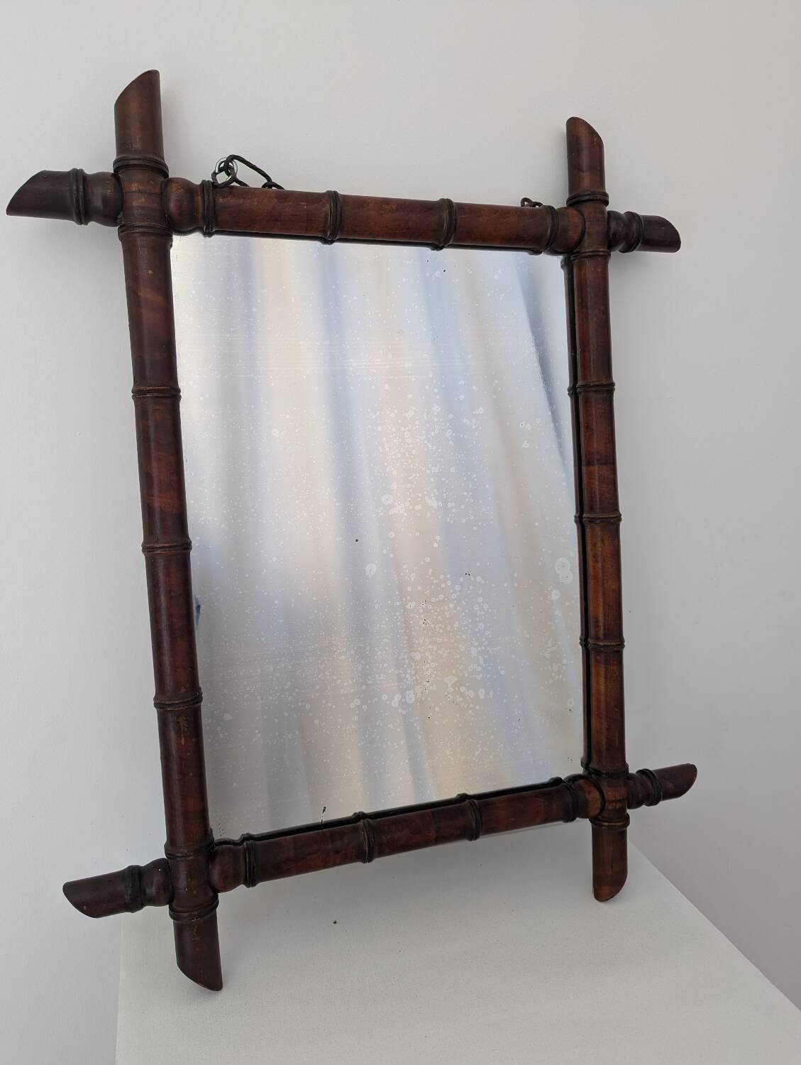 Antique bamboo mirror