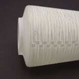 French vintage retro white opaque patterned glass replacement shade