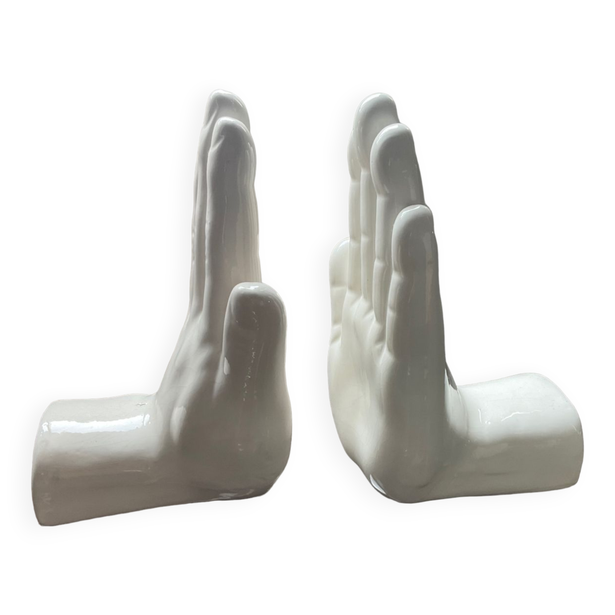 Pair of vintage ceramic hand bookends