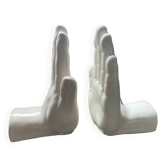 Pair of vintage ceramic hand bookends