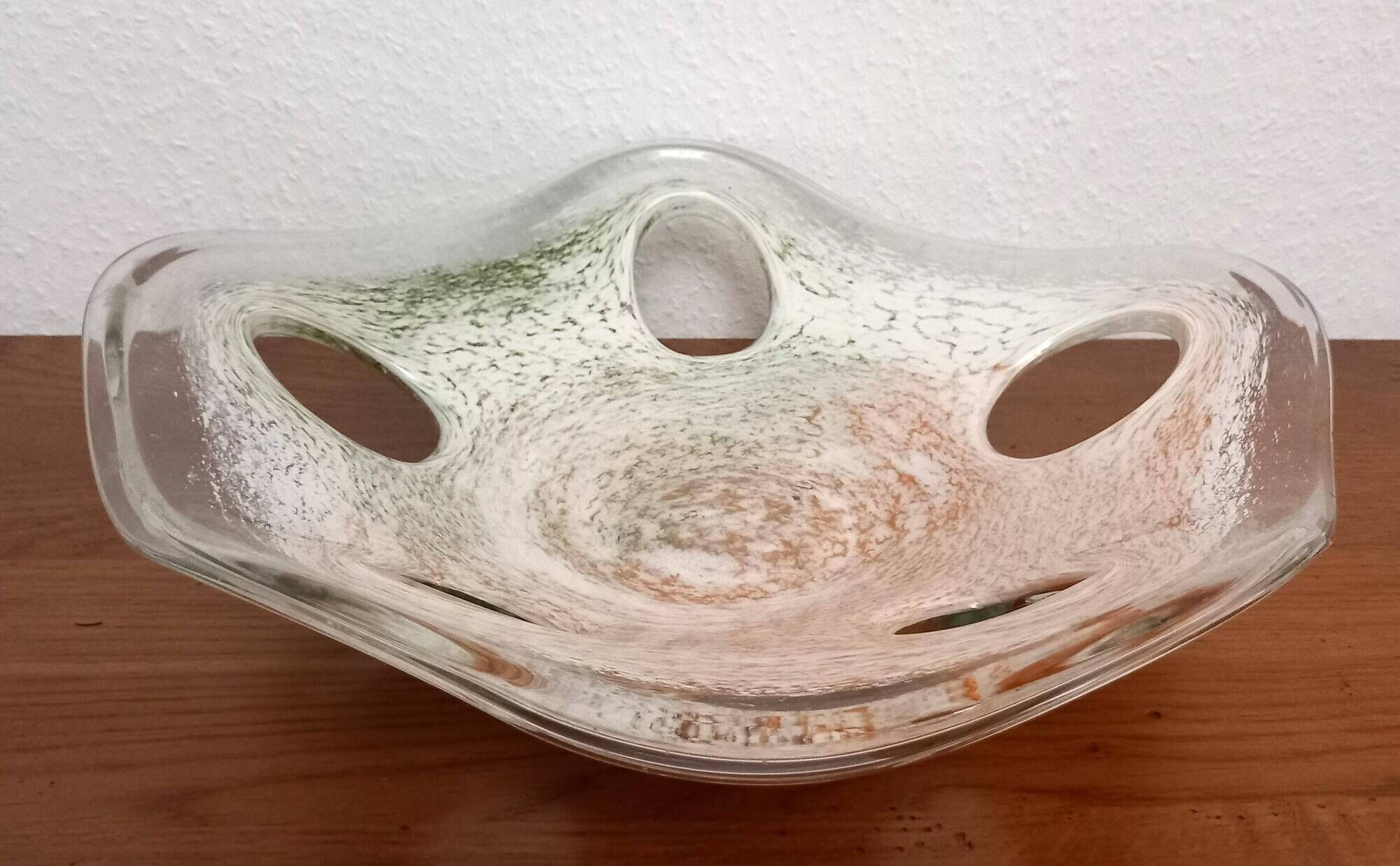 Large handcrafted glass bowl / fruit bowl / centerpiece