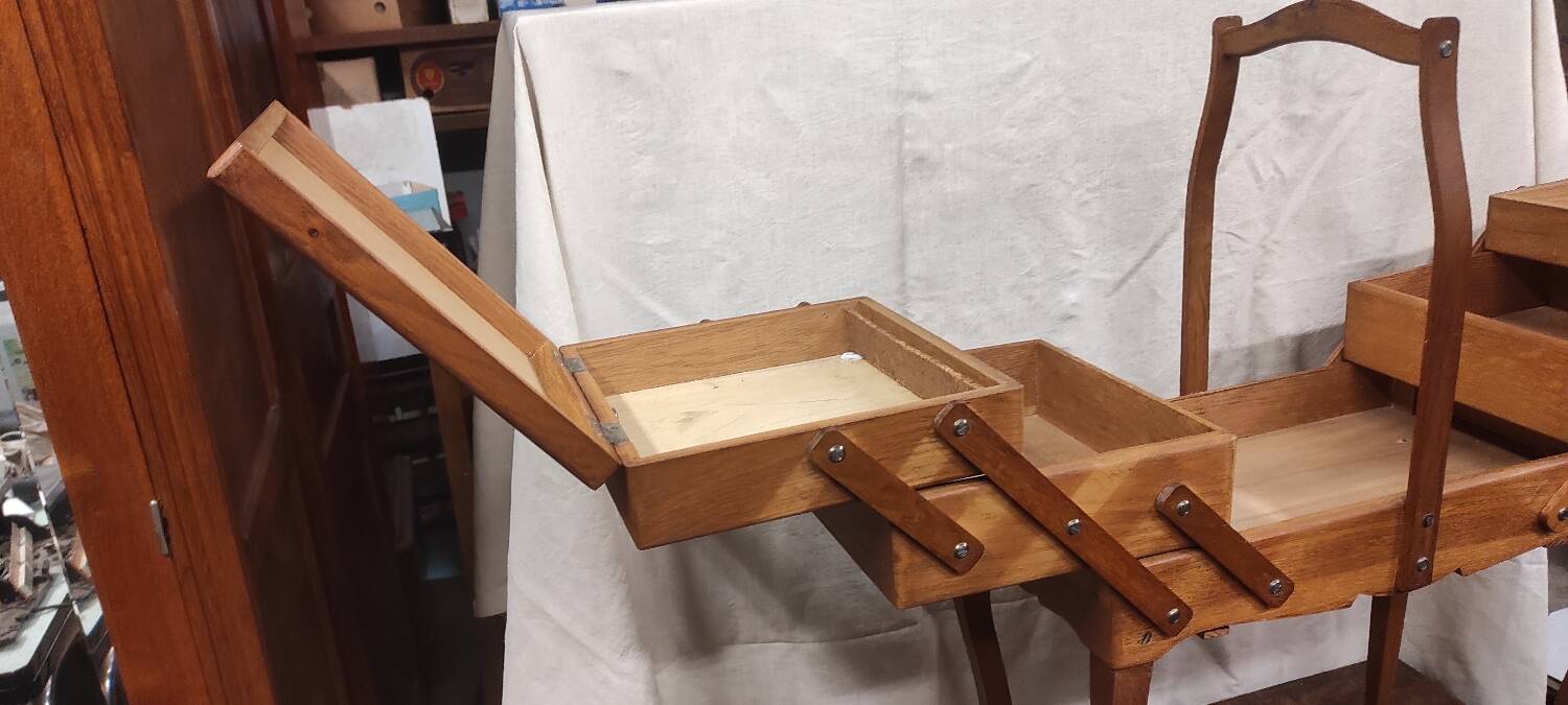 Vintage Worker Vintage Sewing Box on Feet