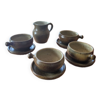 Artisanal stoneware coffee service