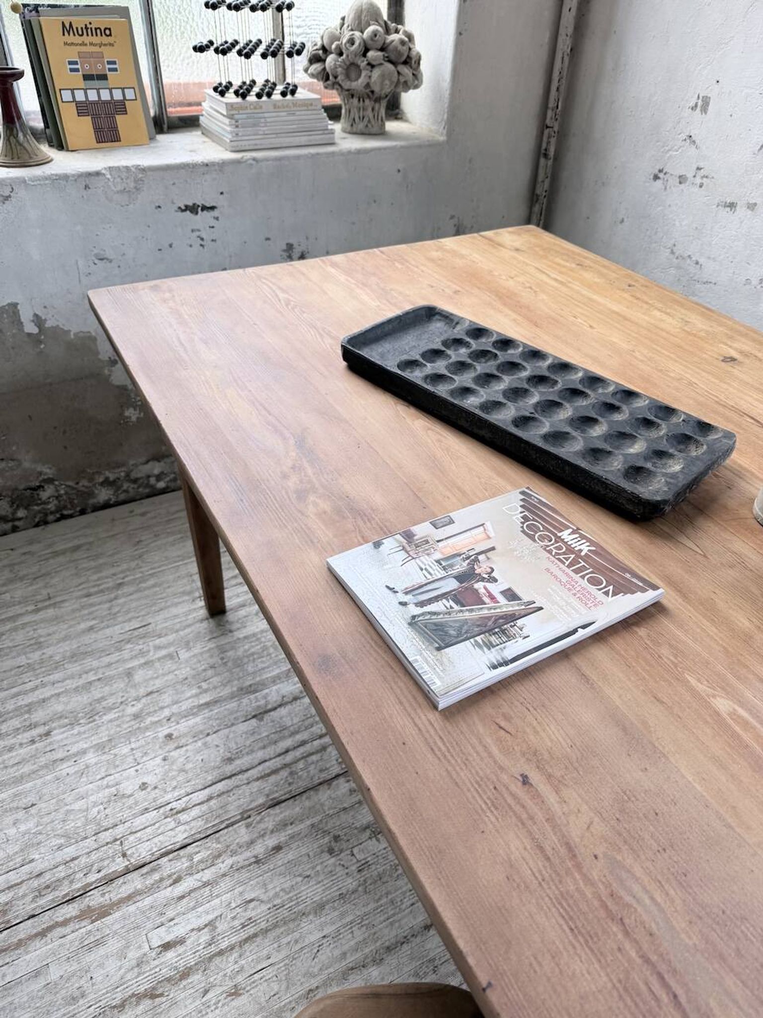 Farm table pitch pine 2 x 1 m from the 1950s