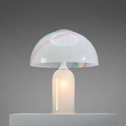 Doria table lamp in bubble glass with rainbow coloured details
