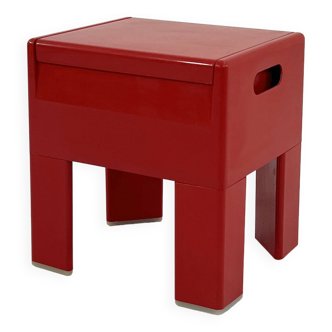 Red G-Box Stool by Olaf von Bohr for Gedy, 1970