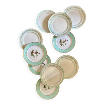 Set of 10 mismatched vintage dinner plates (L12)
