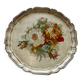 Hand-painted and carved wooden platter