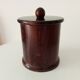 Vintage turned wooden table bin