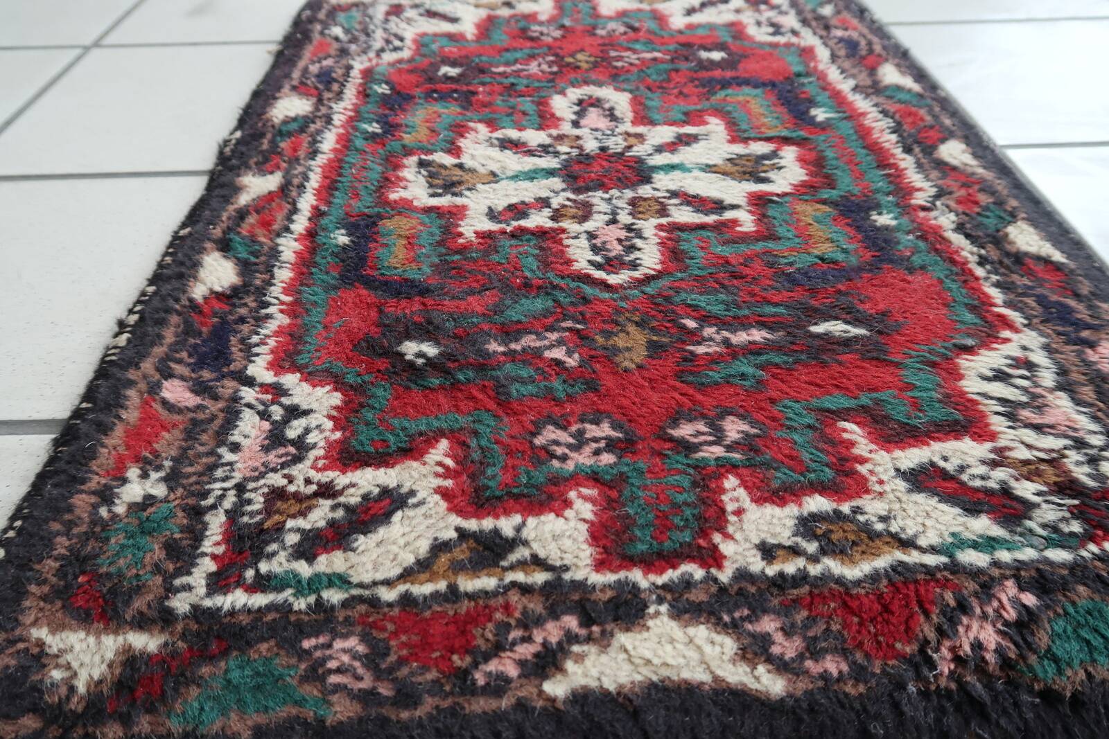 Tapis vintage fait main Hamadan – 43 cm x 63 cm 1C959