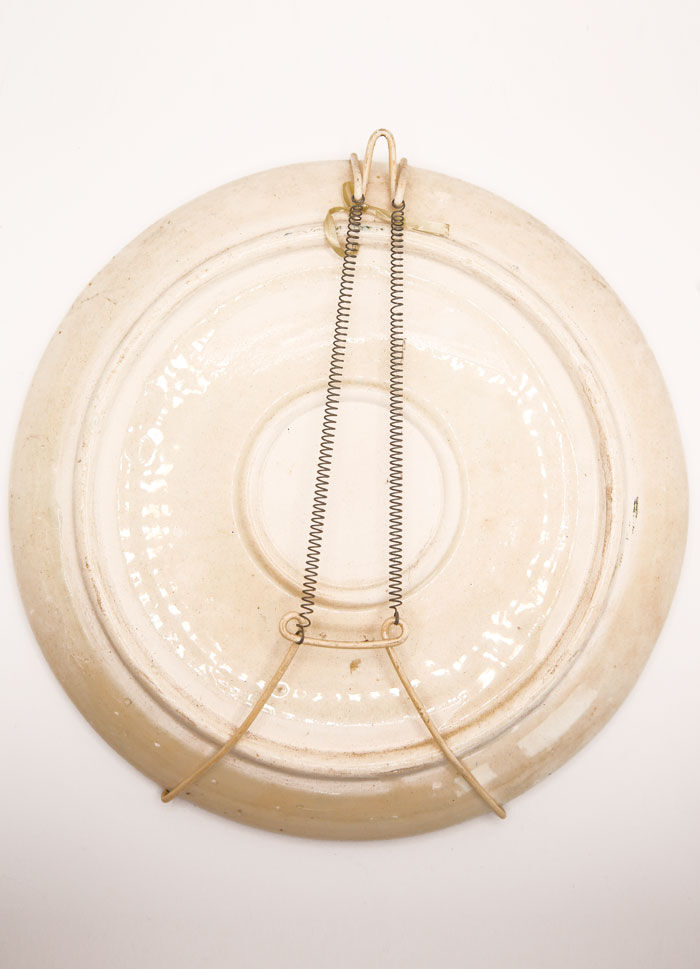 Turkish plate of Kutahya with floral and ethnic motifs