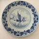 Decorative plate in blue Delft pottery