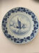 Decorative plate in blue Delft pottery