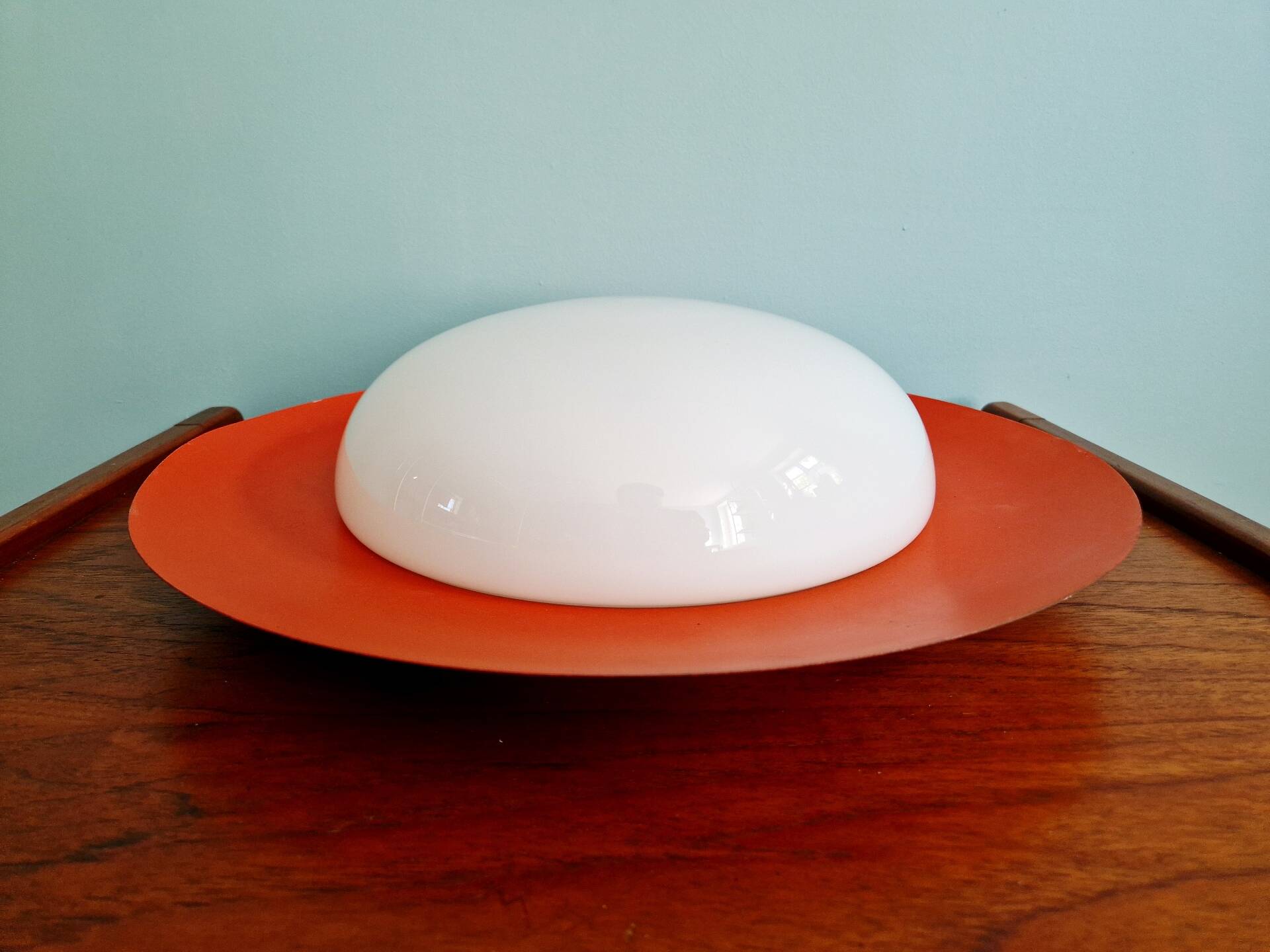 Pair of XXL orange Space Age wall sconces, 1960