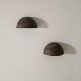 Set of Four Round Vintage Danish Copper Wall Sconces Lamps, 1960s