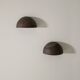 Set of Four Round Vintage Danish Copper Wall Sconces Lamps, 1960s