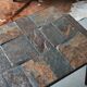 Brutal vintage slate coffee table