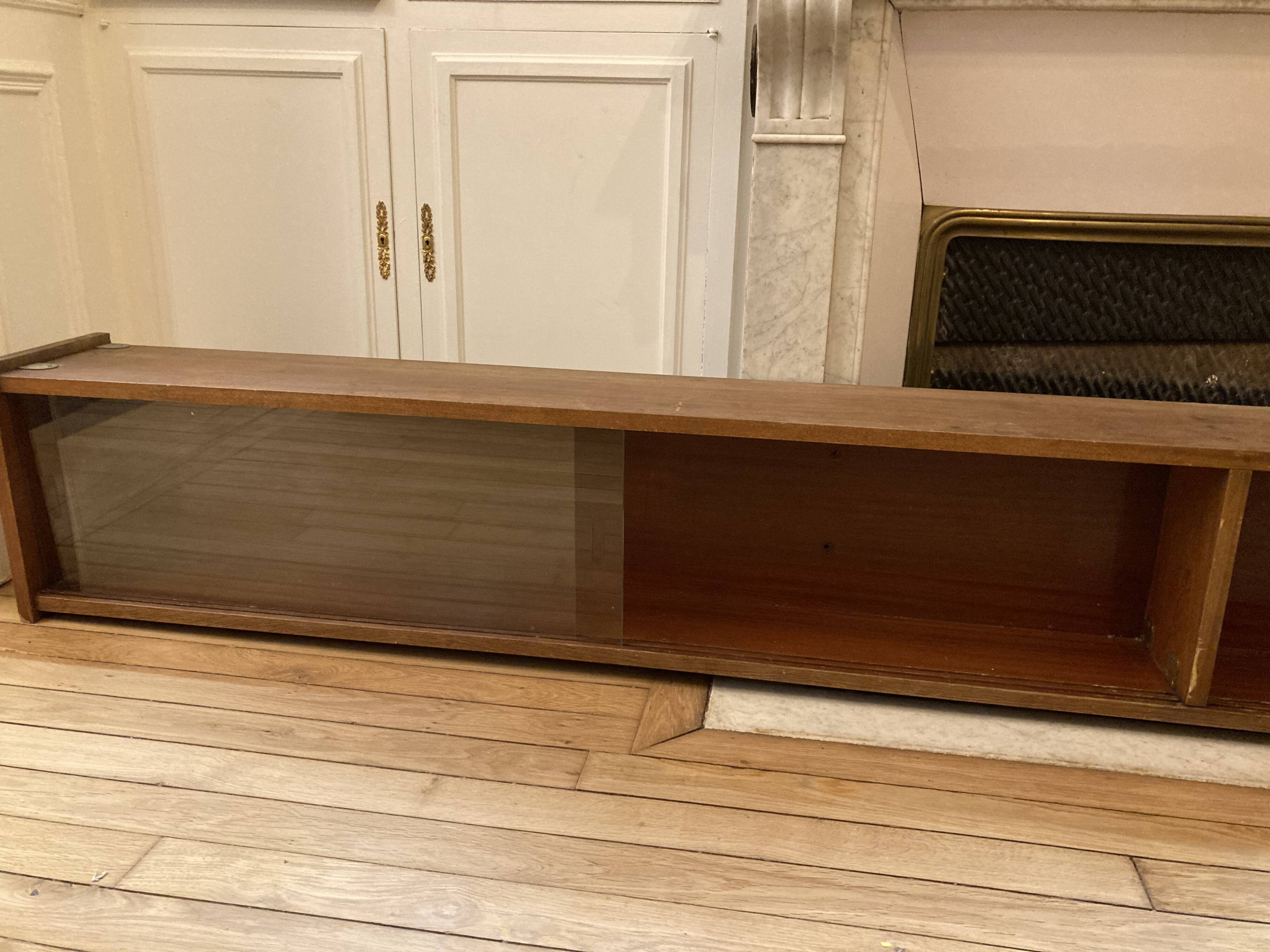 Vintage Scandinavian solid wood display shelf