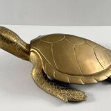 Hollywood Regency, brass turtle sculpture/box, France, 1970s
