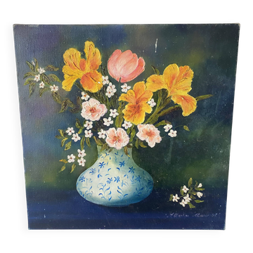 Bouquet painting oil on canvas 38X38
