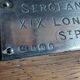 English cigarette box wood and silver plate 19th regiment london old mess