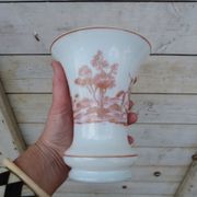 Vase en opaline motifs en grisaille rouge Chasse au Sanglier