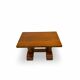 A small, rustic walnut wooden table, crafted from solid walnut wood, 1