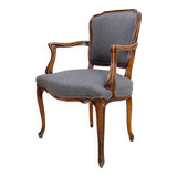Louis XV style armchair - mouse gray felt fabric