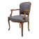 Fauteuil style Louis XV en tissu feutré gris