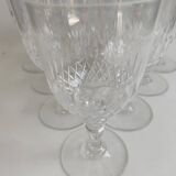 10 Large Baccarat Crystal Glasses, Early 20th Century.
