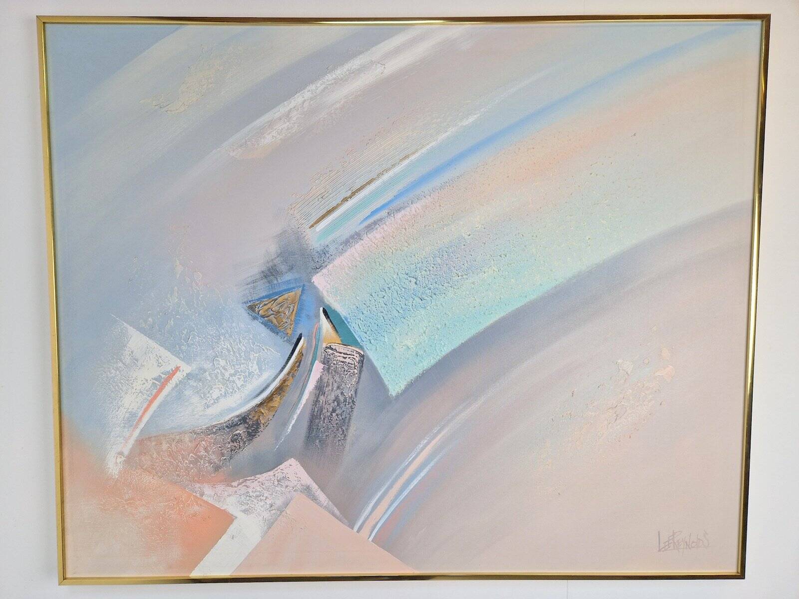 Lee Reynolds, Abstract Composition, 1980s, Acrylic Painting on Canvas, Framed