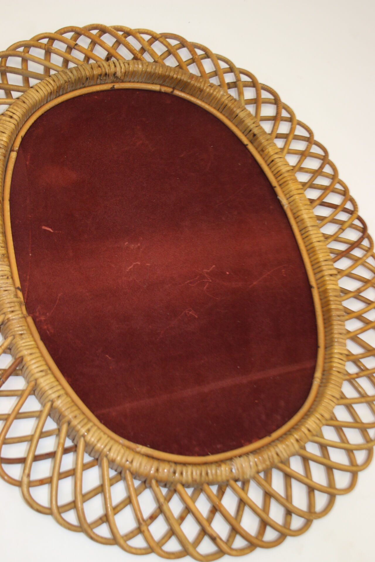 Miroir ovale en bambou