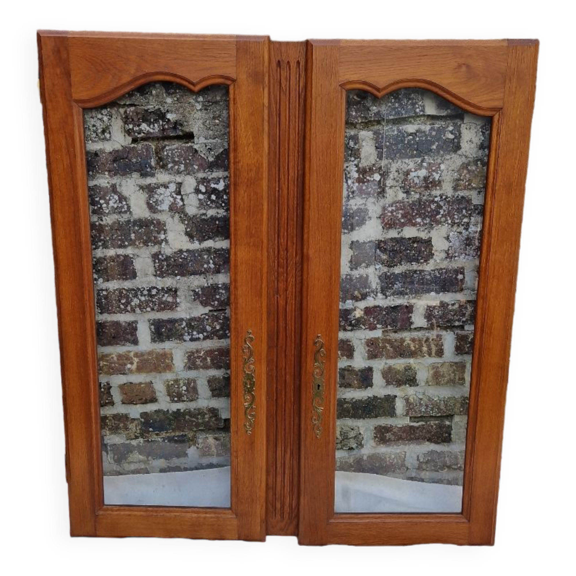 Pair of oak glazed doors