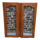 Pair of oak glazed doors
