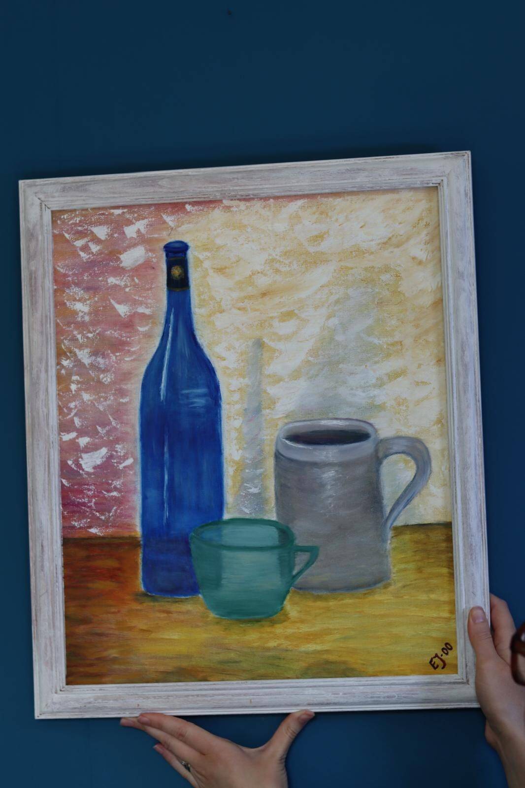Swedish Mid-Century Oil on Canvas " Still life" Vintage and Framed
