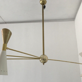 Pendant light 8 lights brass white and golden
