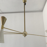 Pendant light 8 lights brass white and golden
